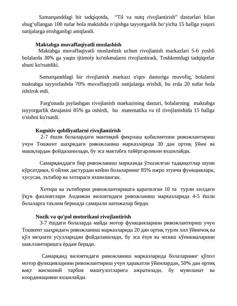 Bolalarni maktab taʼlimiga tayyorlashda rivojlantiruvchi markazlarning oʻrni 2