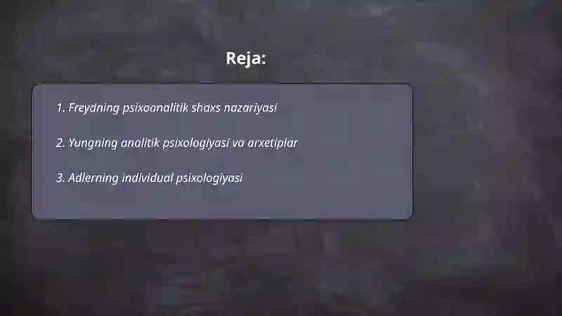 Chet el psixologiyasida shaxs nazariyalari 2