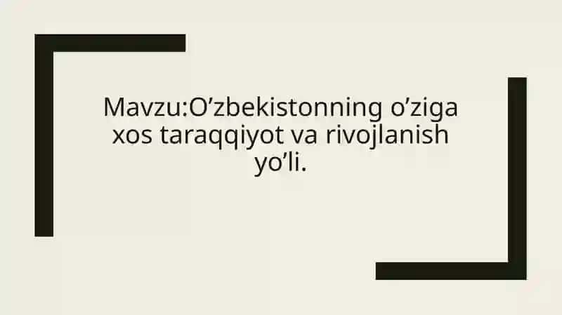 O’zbekistonning Eng Yangi Tarixi 2