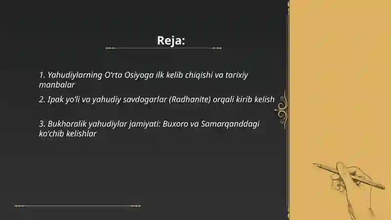 Yaxudiylarnig oʻrta osiyoga kirib kelishi 2