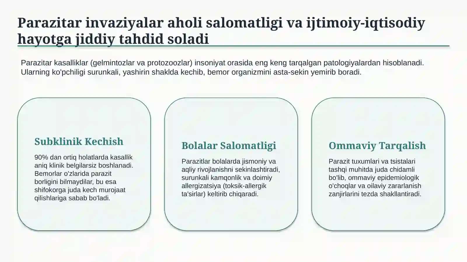 Parazitar kasalliklar: laborator diagnostika va erta aniqlash | 15 slayd 2