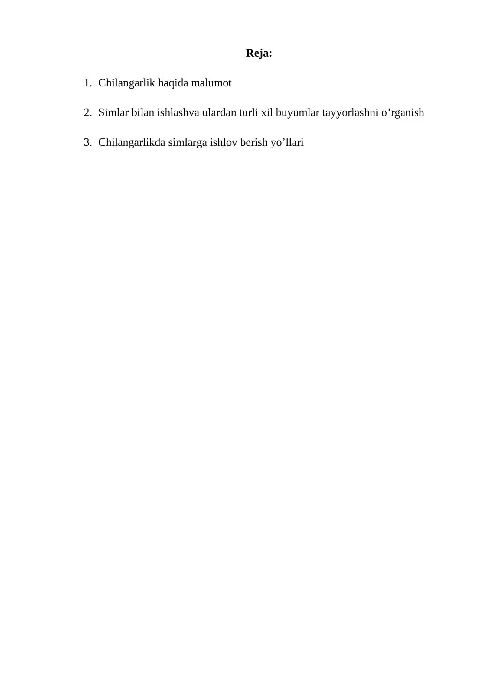 Simlar bilan ishlash. Simlarga ishlov berishda chilangarlik operatsiyalari 2
