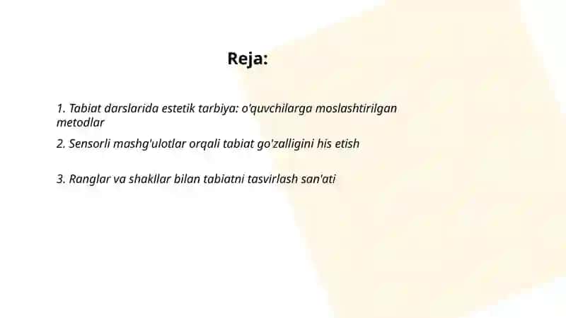 Tabiat darslarida estetik tarbiya 2