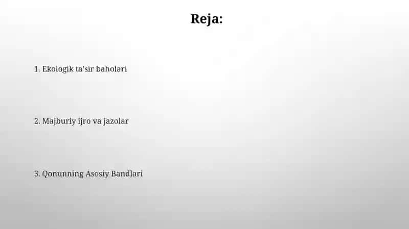 O'zbekiston Respublikasi Tabiatni muhofaza qilish to'g'risida qonun 2