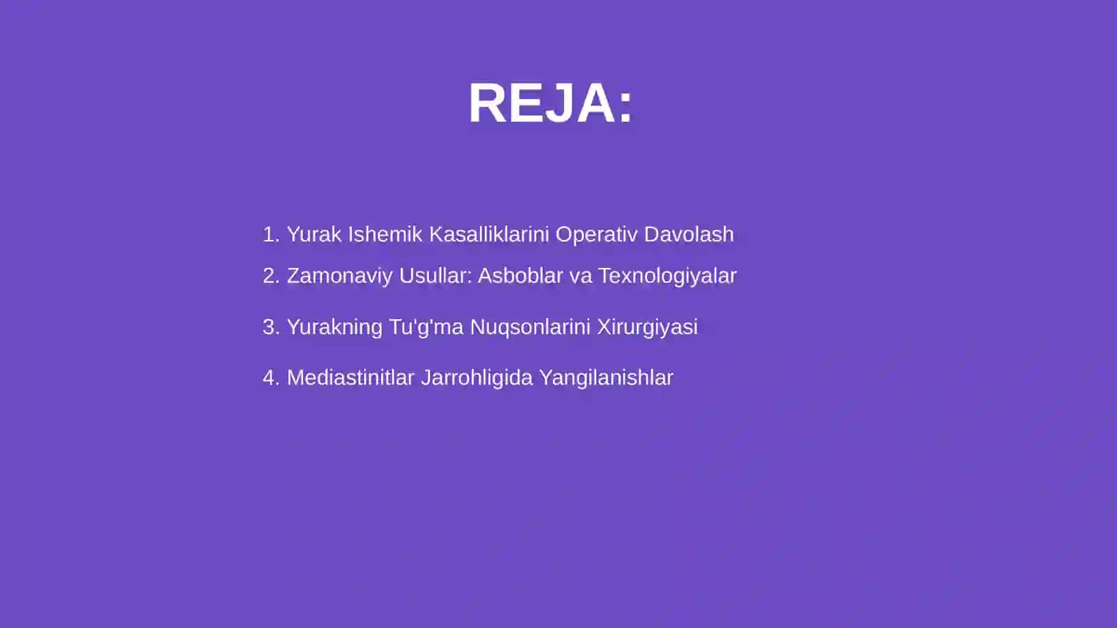 Yurak ishemik kasalliklarini operativ davolashning zamonaviy usullari 2