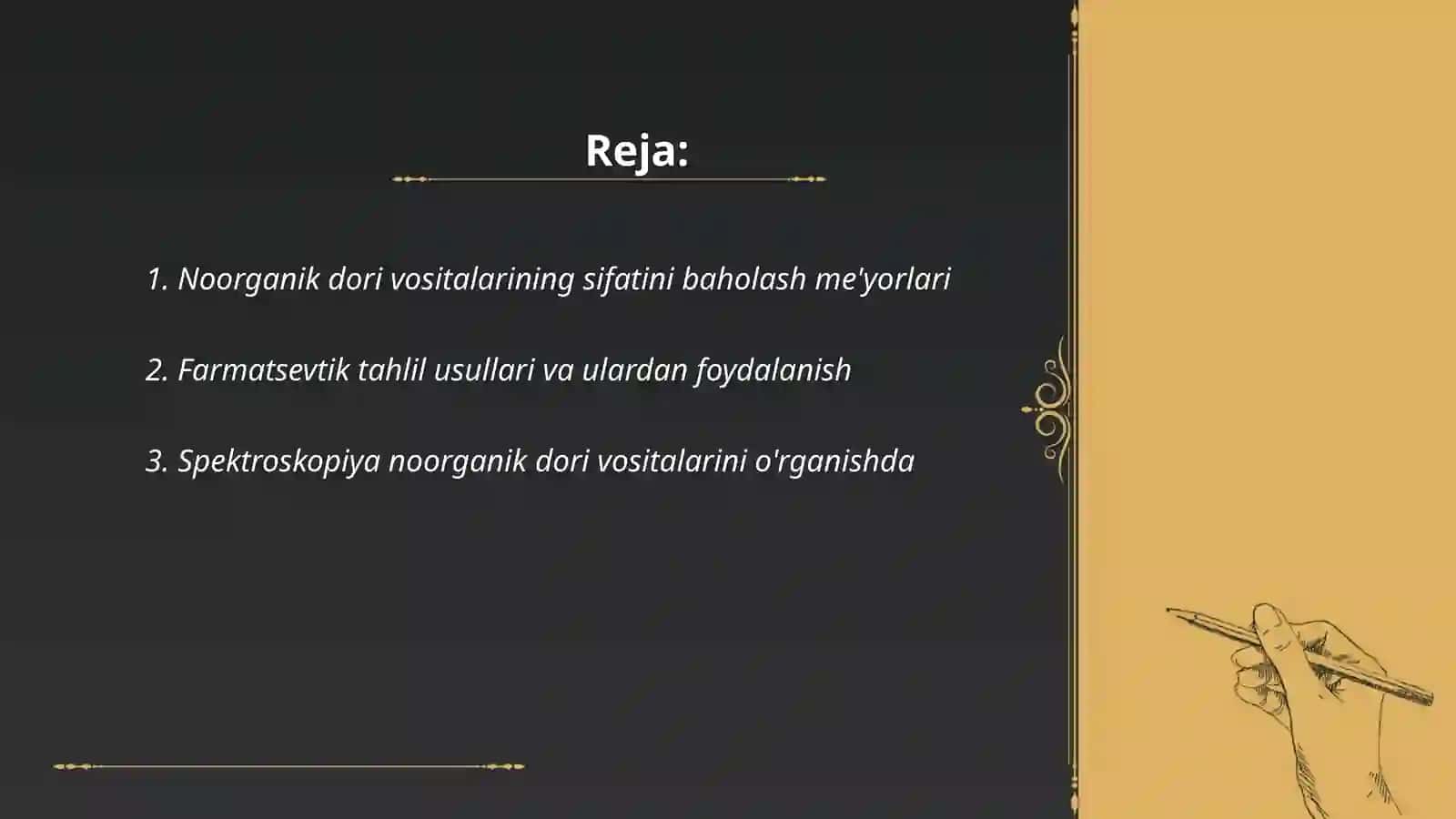 Farmatsevtik tahlilning noorganik dori vositalarining sifatini nazorat qilishdagi ahamiyati 2