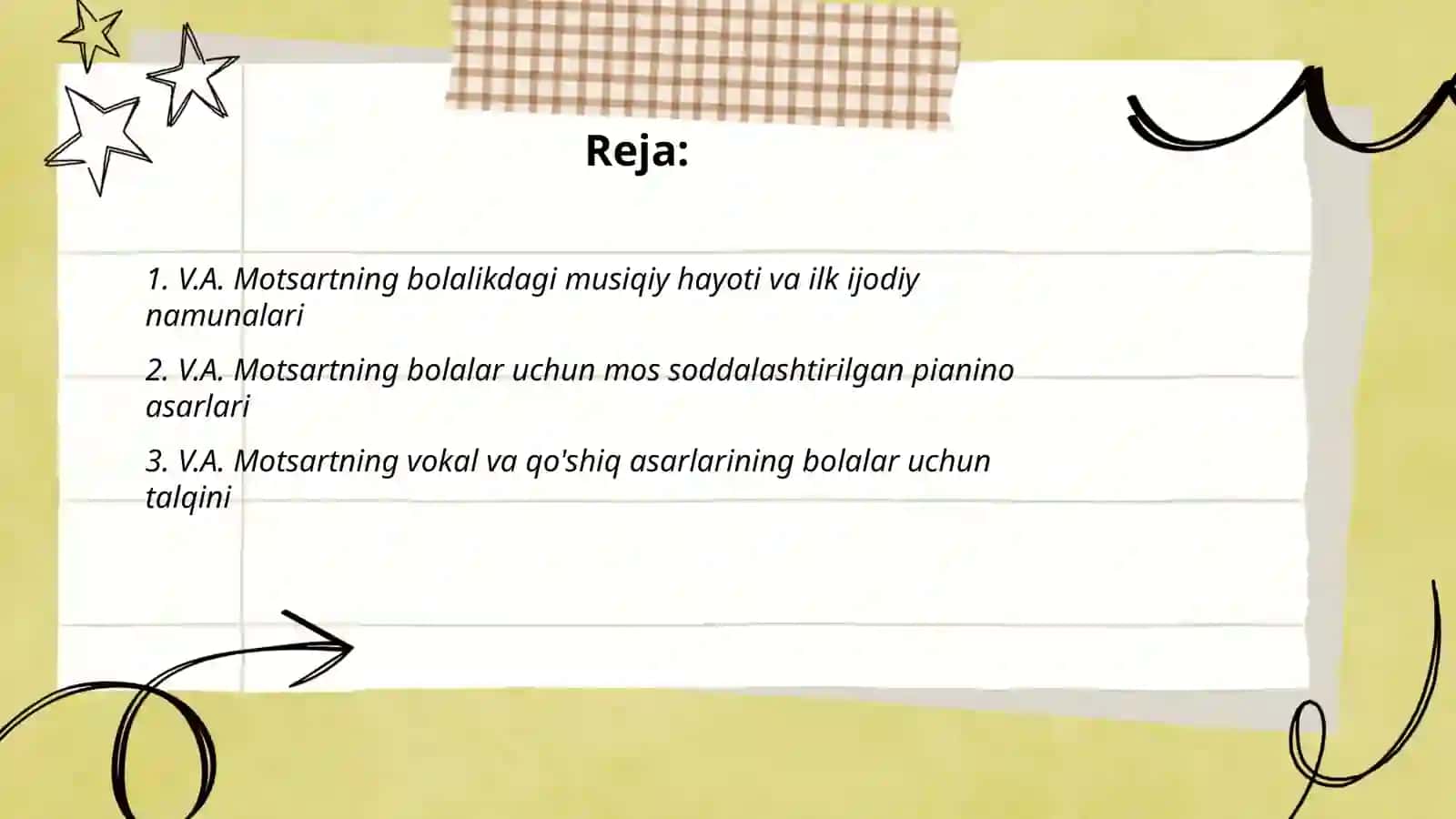 V.A. Motsart bolalar uchun musiqiy asarlari 2