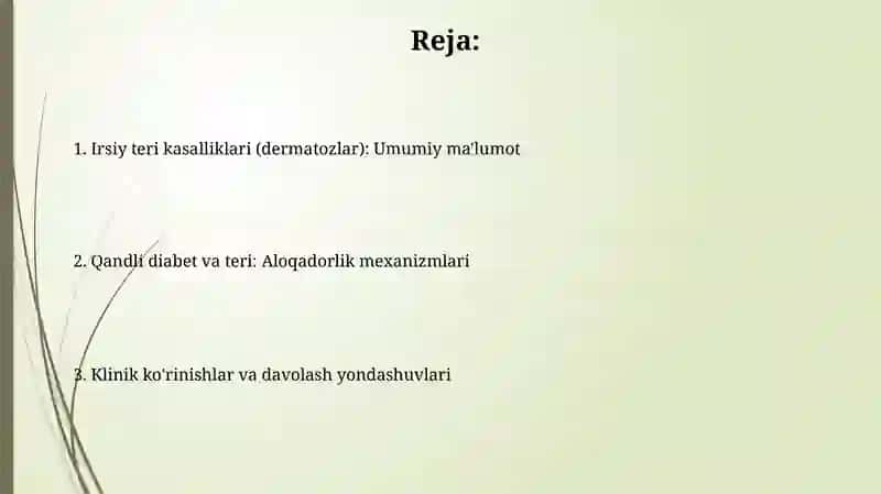 Terining (dermatozlar) nasliy kasalliklari, qandsiz diabet kasalligi 2