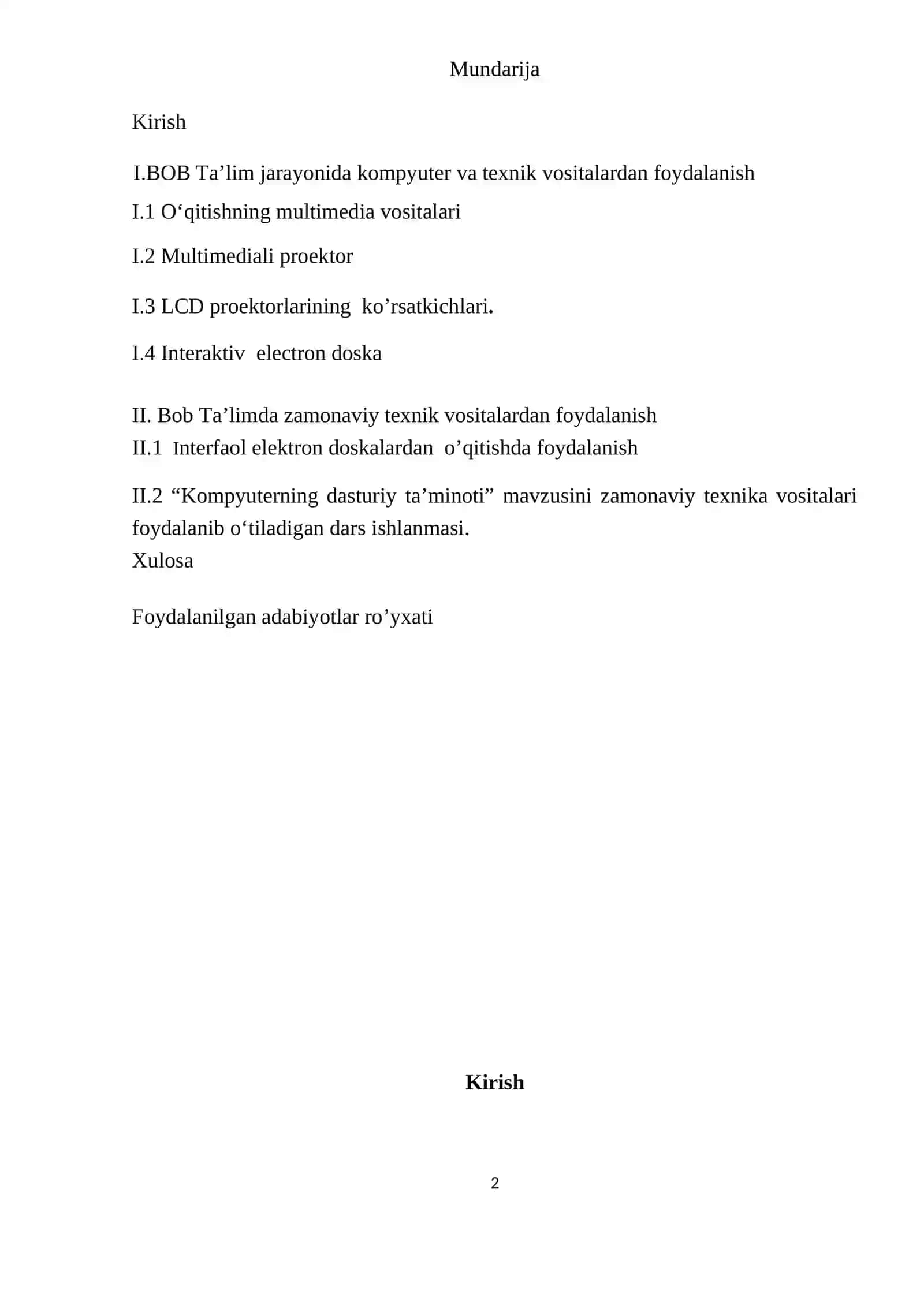 Informatika va at fanini o’qitishda zamonaviy texnik vositalardan foydalanish 2