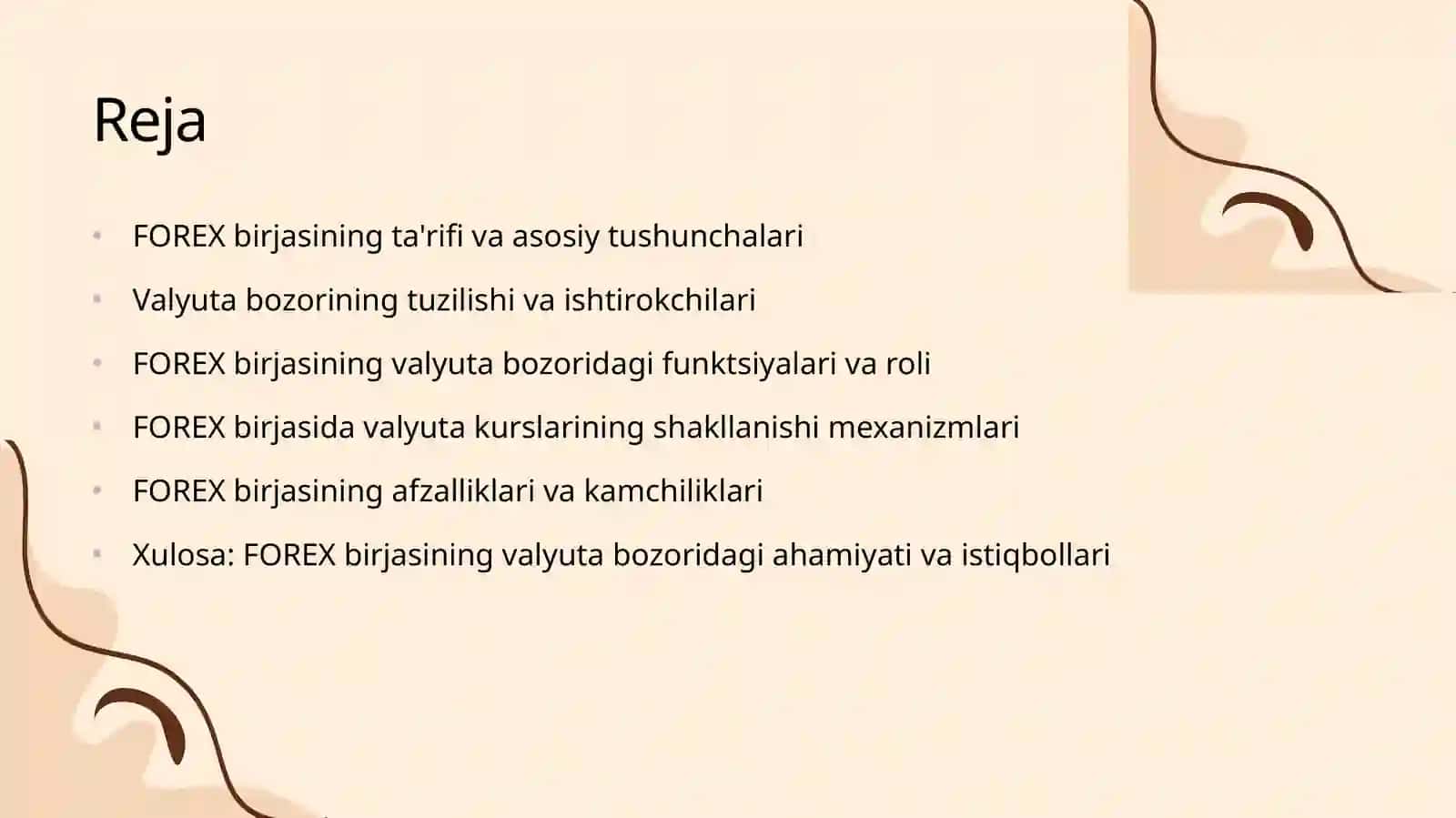 FOREX birjasining valyuta bozoridagi o'rni 2