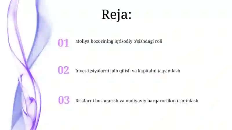 Moliya bozorining iqtisodiyotdagi ahamiyatli jihatlari 2