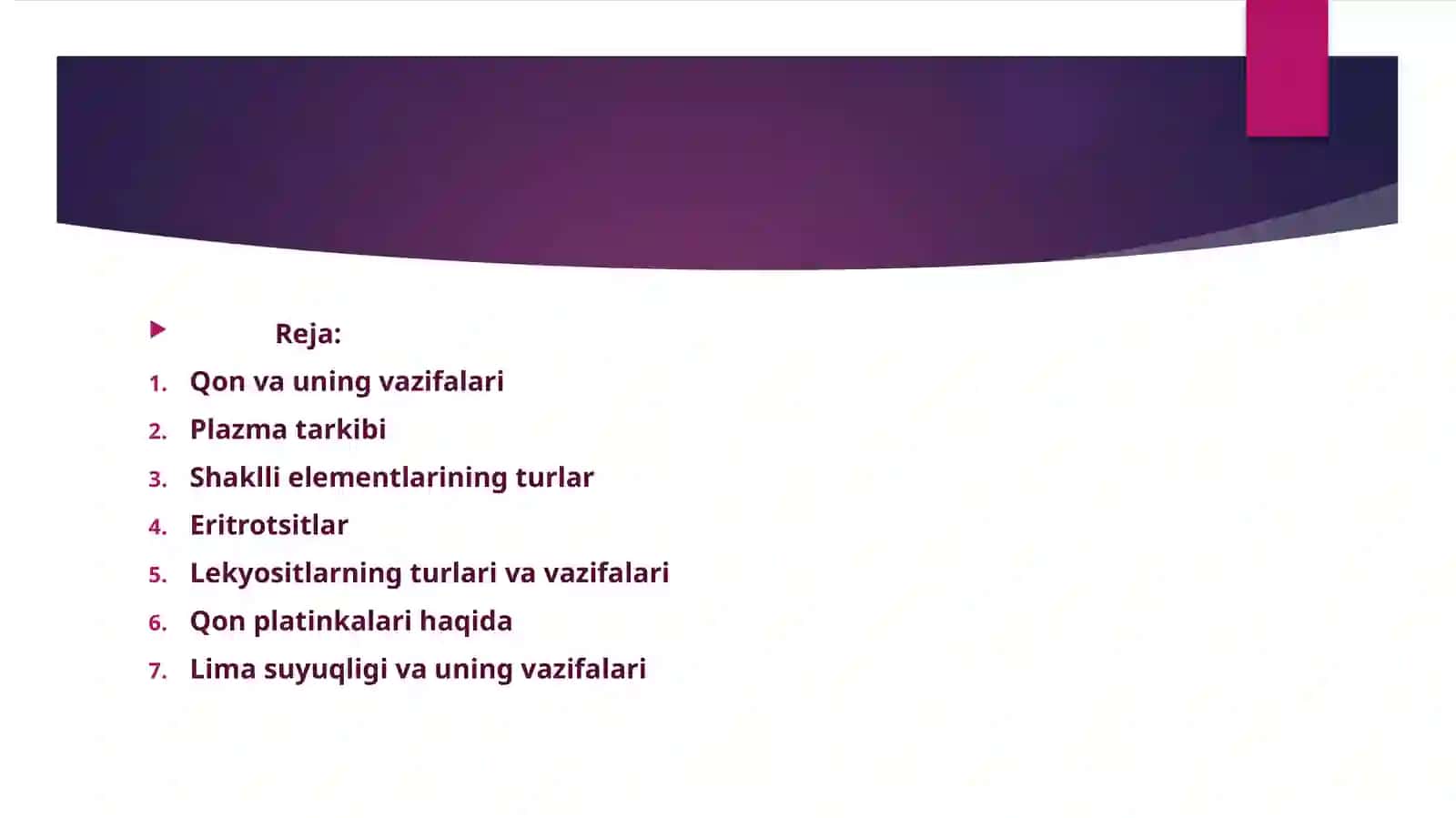 Qon va limfa.Qon hujayralari. 2