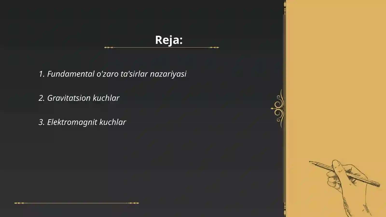 Fundamental o'zaro ta'sirlar nazariyasi 2