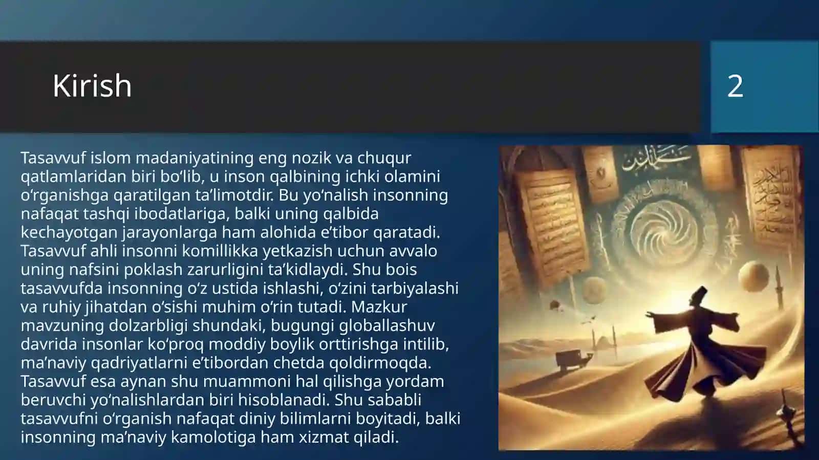 Tasavvufning kelib chiqishi, mazmuni va rivoji 2