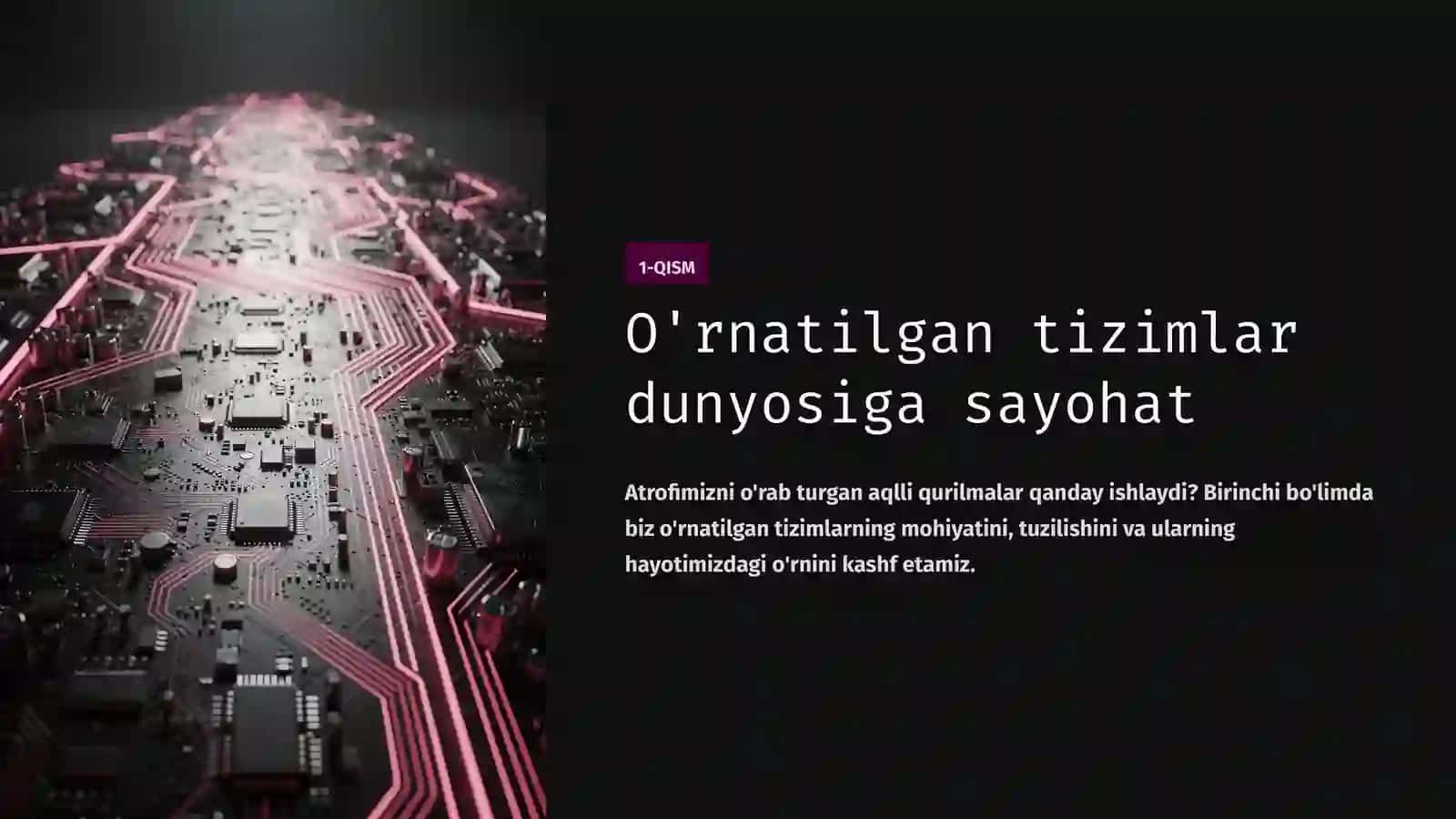 O'rnatilgan tizimlar faniga kirish 2
