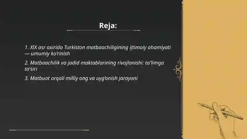 XlX asr oxirida Turkiston matbaachiligining ijtimoiy ahamiyati 2