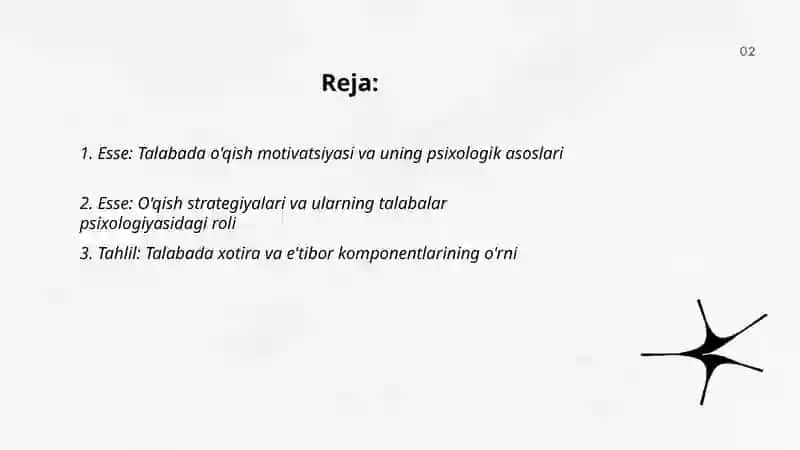 Esse: Talabada o'qish motivatsiyasi va uning psixologik asoslari 2