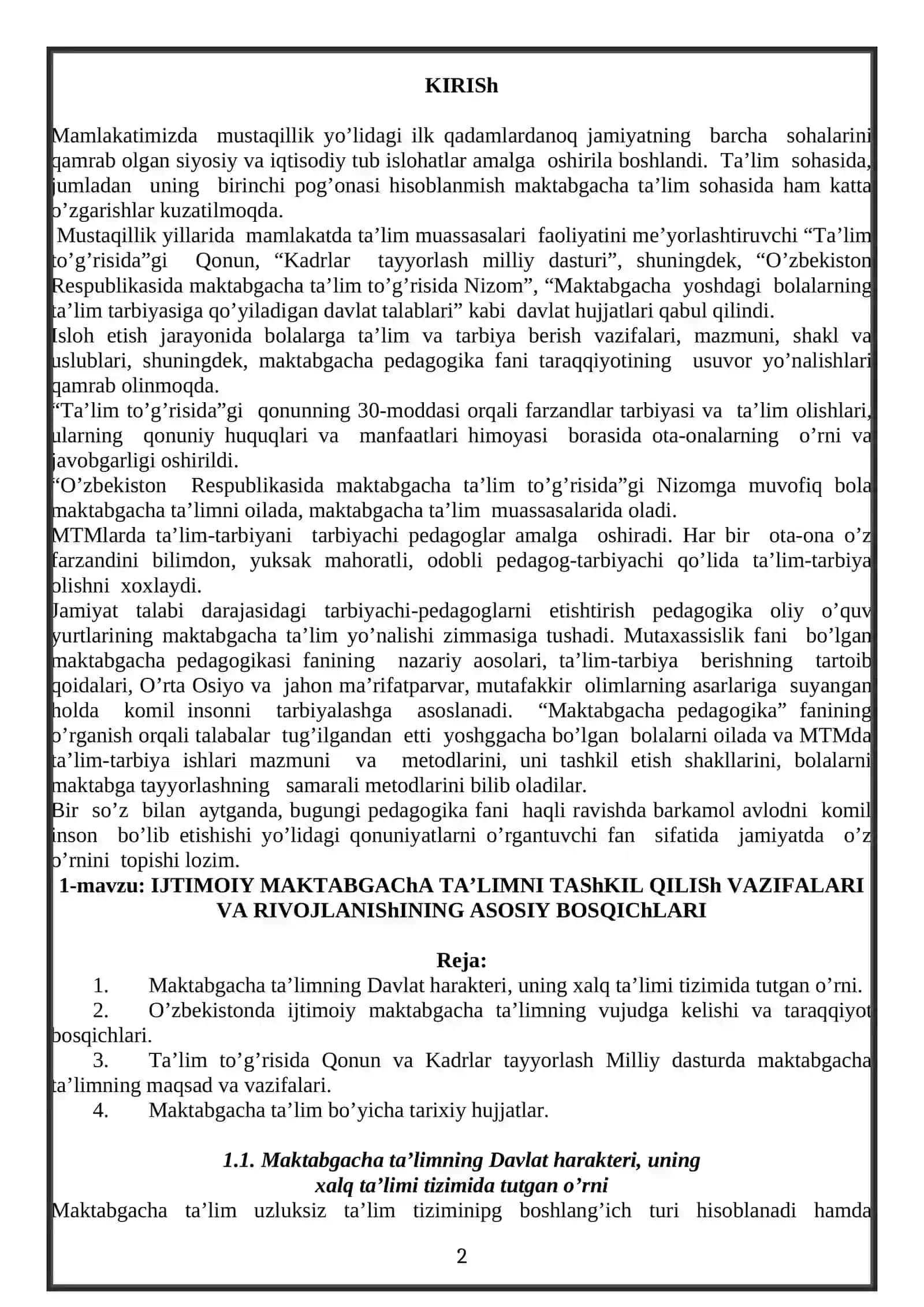 Ta'lim to'g'risida Qonun 2