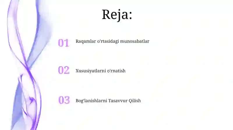 Raqamlar o'rtasidagi munosabatlarni tushuntirish 2