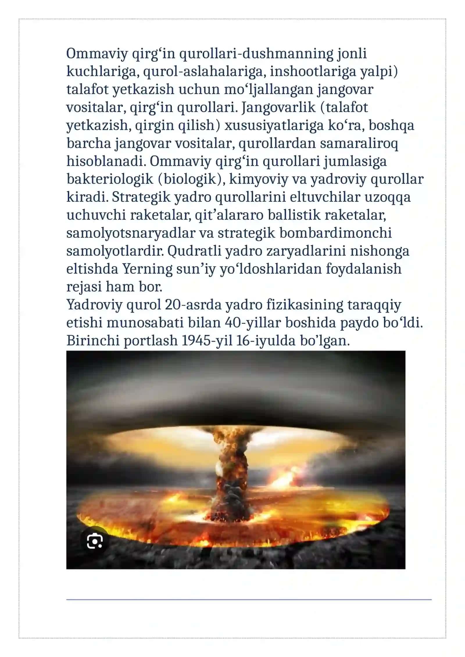 Ommaviy qirgʻin qurollari va ular bilan bog’liq favqulotda vaziyat 2