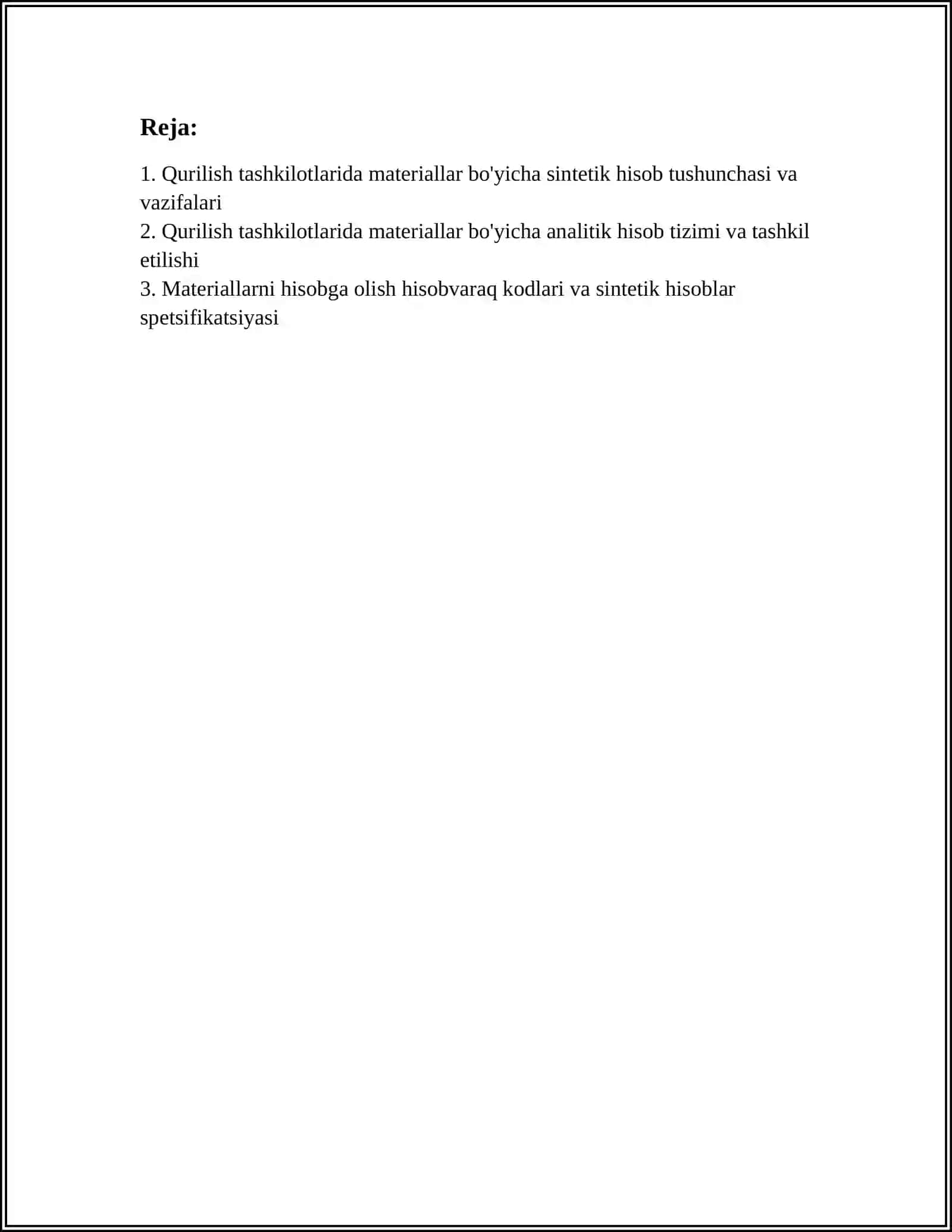 QURILISH TASHKILOTLARIDA MATERIALLARNING SINTETIK VAANALITIK HISOBI 2