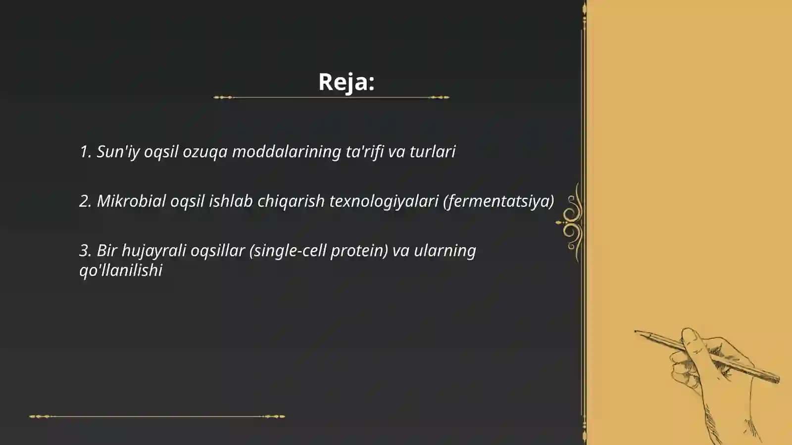 Sun'iy oqsil ozuqa moddalarining ishlab chiqarilishi va kelgusidagi imkoniyatlar 2