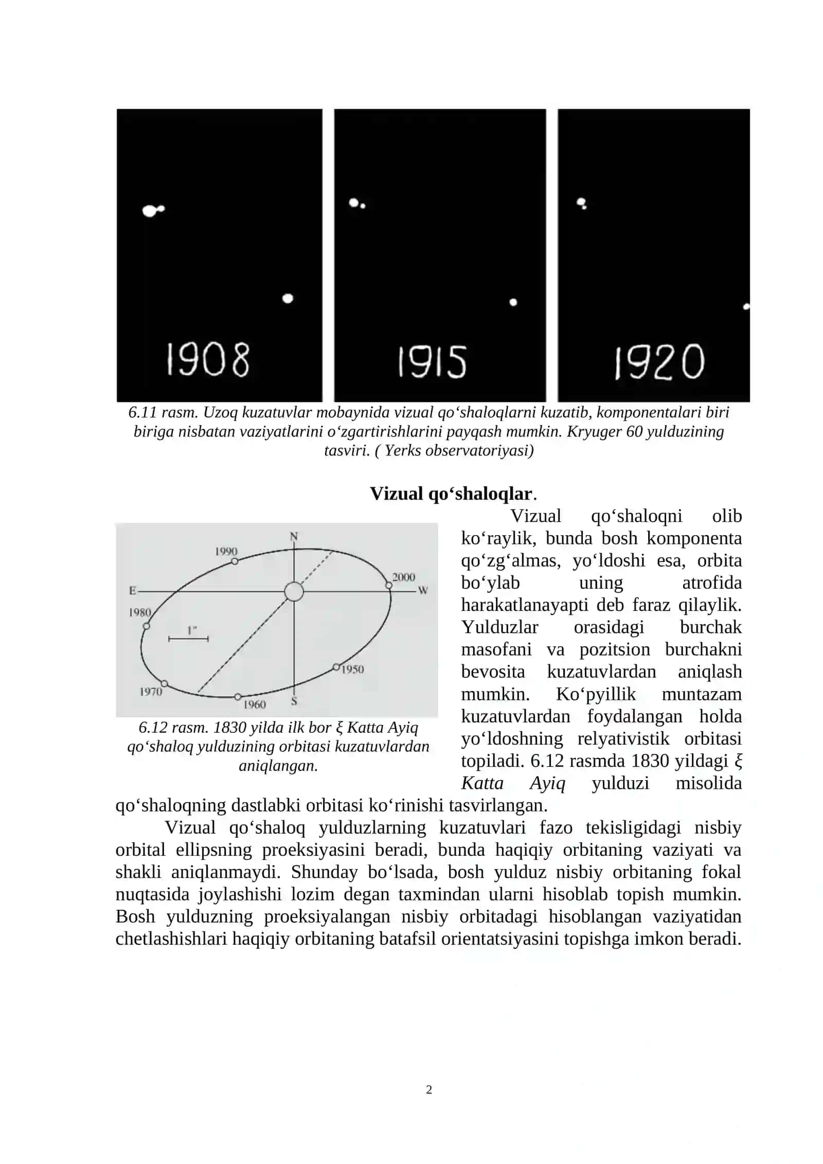 QO'SHALOQ YULDUZLAR TURLARI VA KUZATUV USULLARI 2