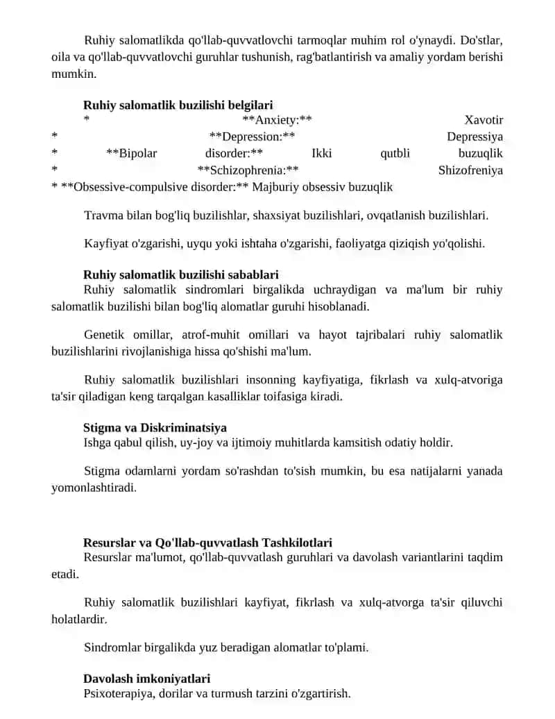 Psixopatologik simptomlar majmualari va sindromlar 2