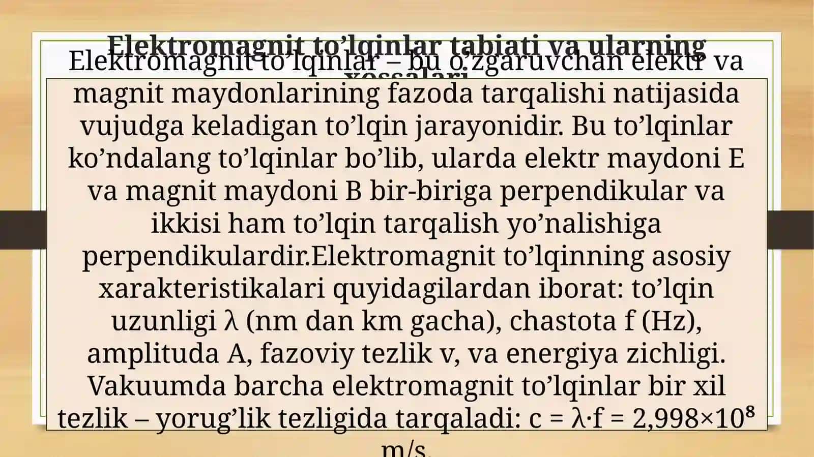 Qattiq jism bilan elektromagnit to'lqinlarning o'zaro ta'siri 2