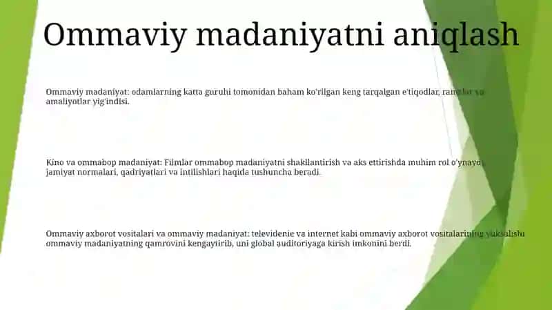 Filmlar Va Ommaviy Madaniyat 2