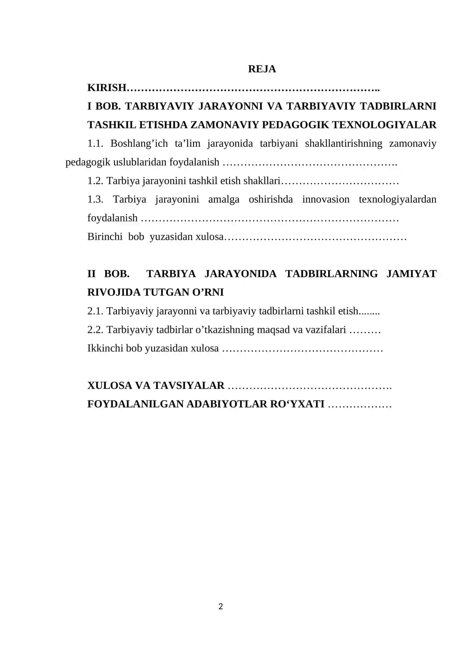 BOSHLANG’ICH TA’LIMDA TARBIYA JARAYONINI DEMOKTARLASHTIRISH 2