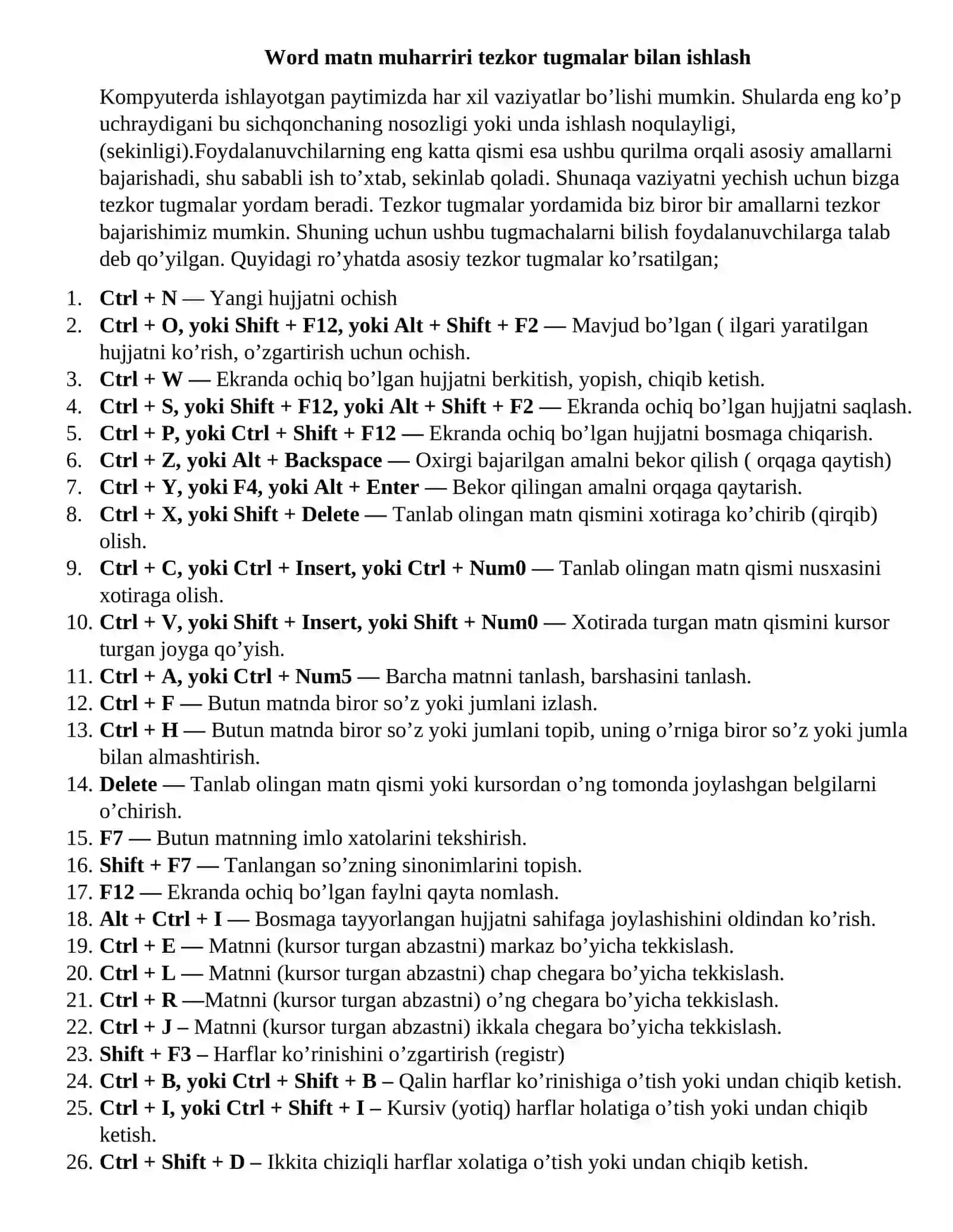 KOMPYUTER UCHUN TEZKOR TUGMALAR 2