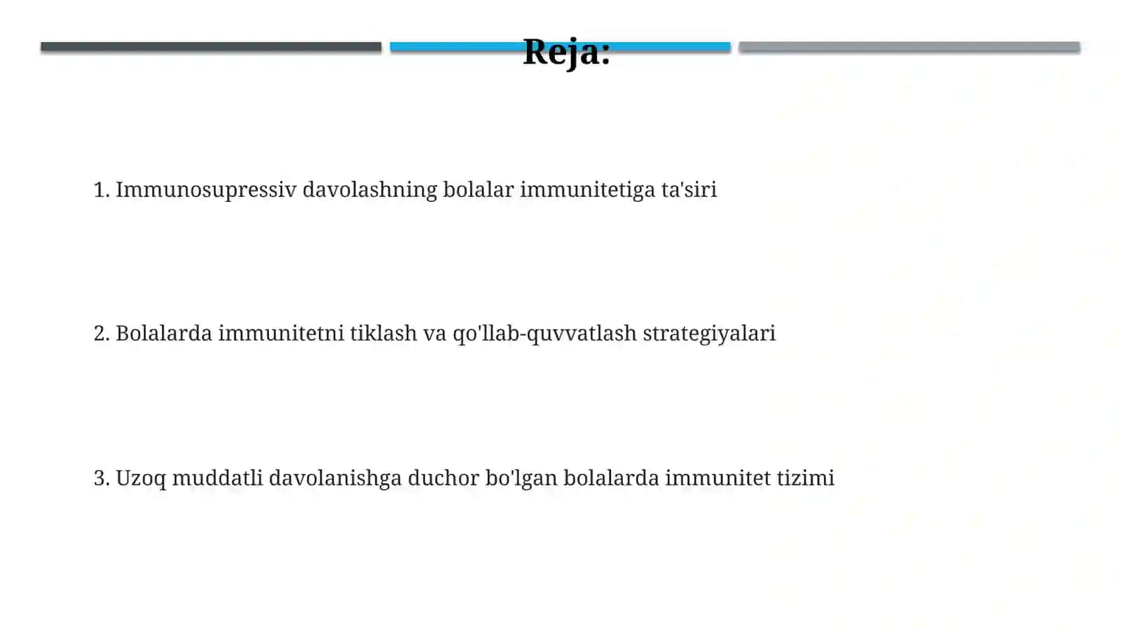 Immunologiya va uzoq muddatli davolanishga duchor bo'lgan bolalar 2