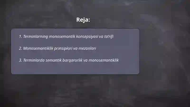 Terminlarning monosemantik xarakteri 2