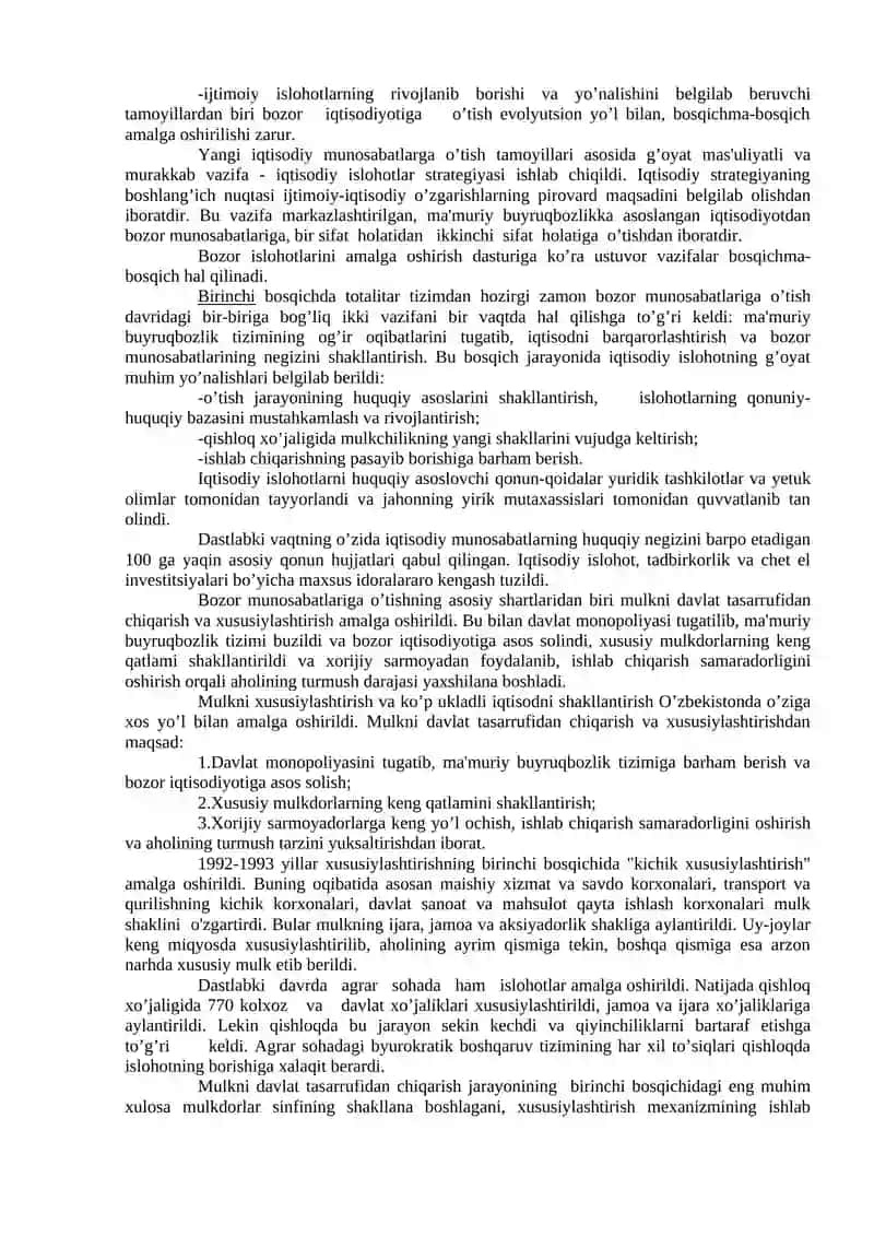 O‘ZBEKISTONDA DEMOKRATIK, FUQAROLIK JAMIYATI ASOSLARINING SHAKLLANISHI, AMALGA OSHIRILGAN SIYOSIY ISLOHOTLAR 2