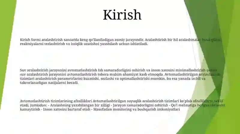 Suyuqliklarni Aralashtish Jarayonini Avtomatlashtirish 2