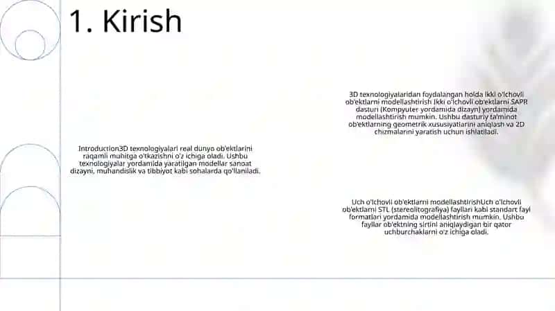 Ush O'Lchovli Ob'Ektlarni Modellashtirish 2