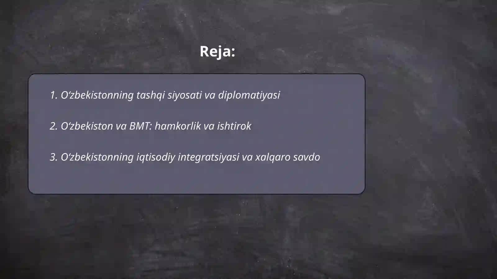 Oʻzbekiston va jahon hamjamiyati 2