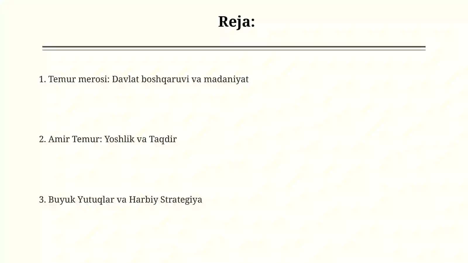 Amir Temur hayotibizgaoʻrnak 2
