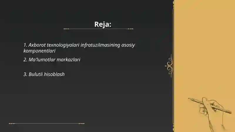 Axborot texnologiyalarining infratuzilmasi 2