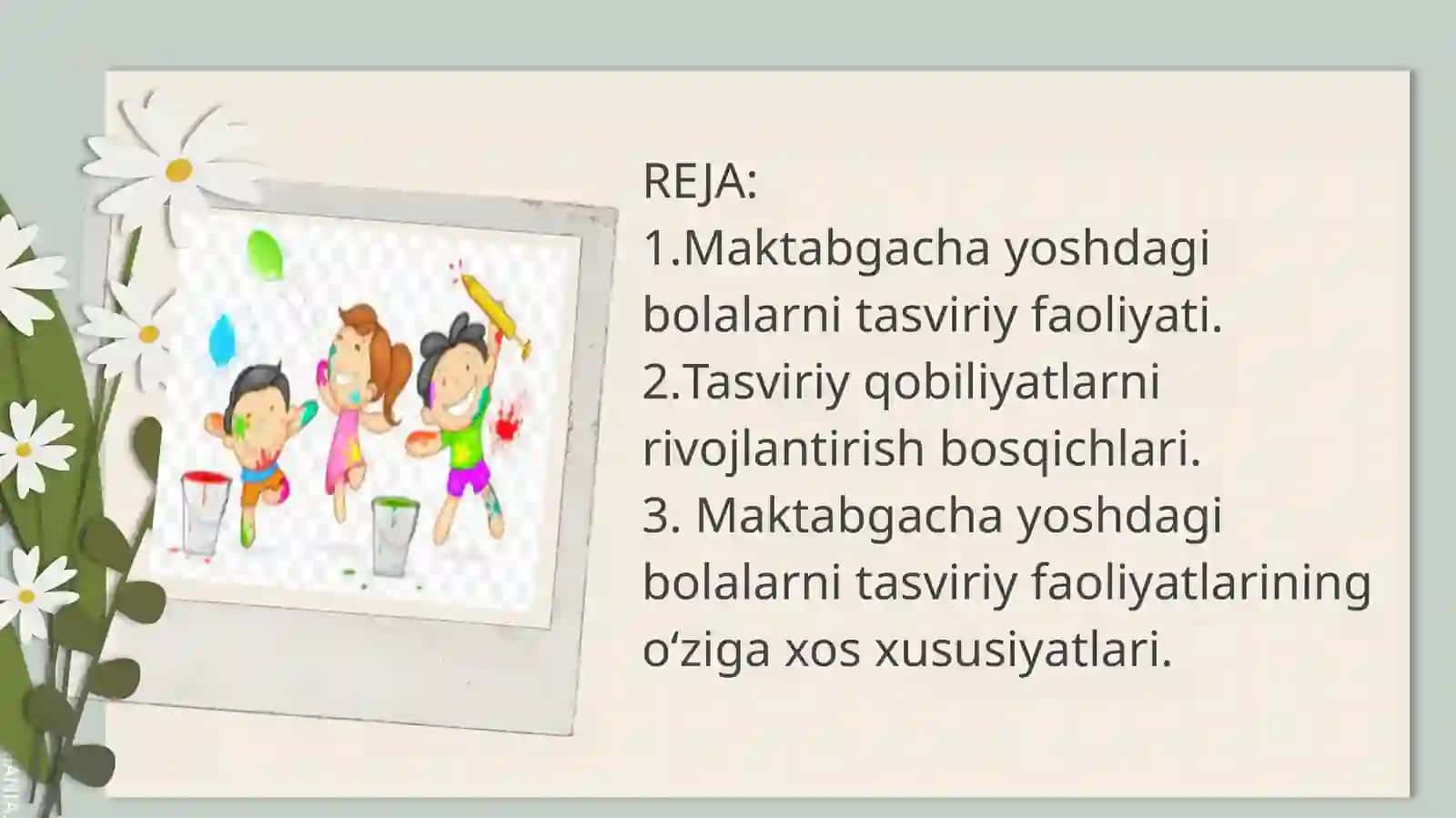 Maktabgacha yoshdagi bolalarni tasviriy qobiliyati va ijodkorligini rivojlantirish 2