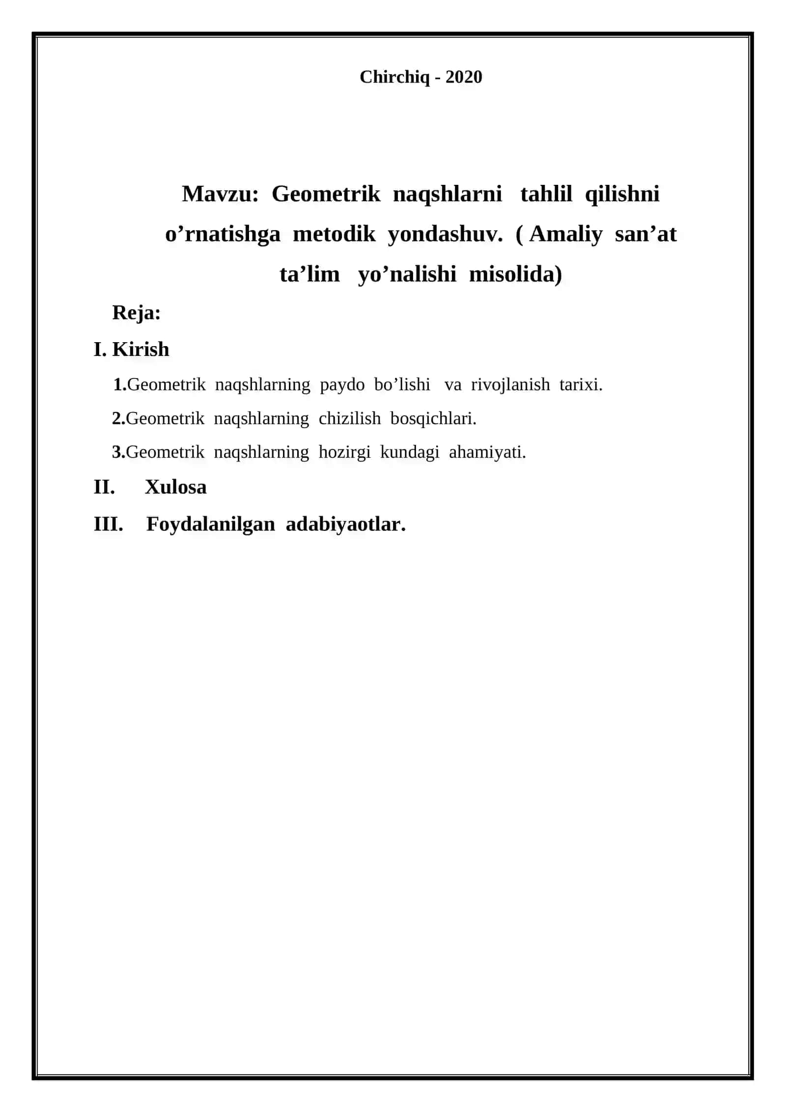 Geometrik naqshlarni tahlil qilishni o’rnatishga metodik 2