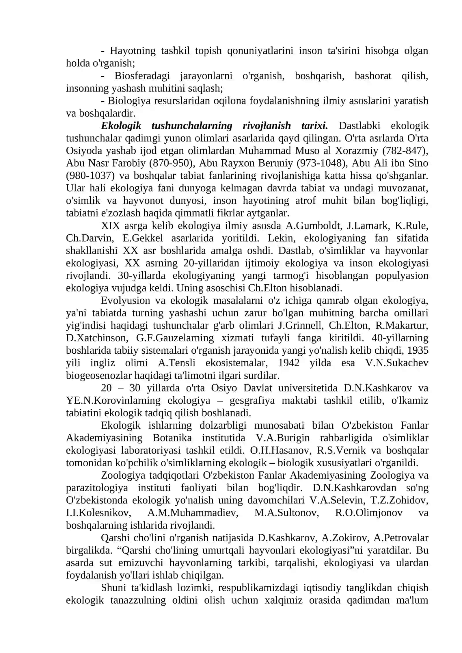 Ekologiya fanining tarixi 2
