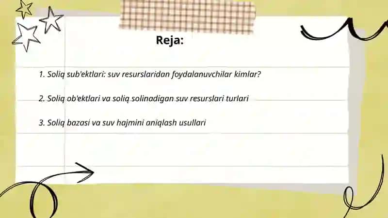 Suv resurslaridan foydalanganlik uchun soliq 2