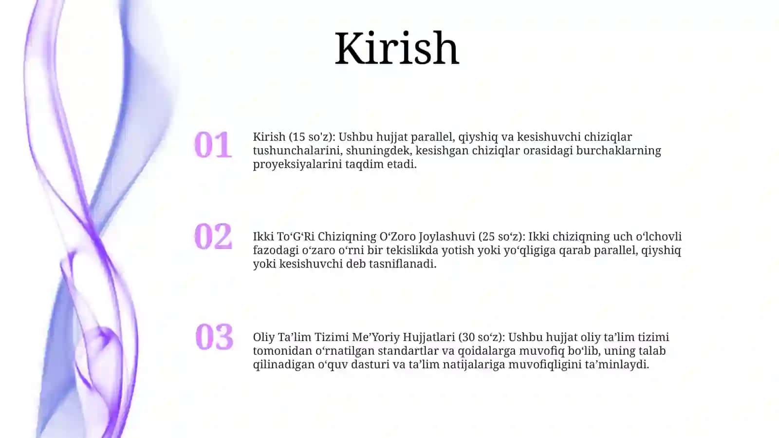 Ikki ToʻGʻri Chiziqning OʻZoro Joylashuvi 2