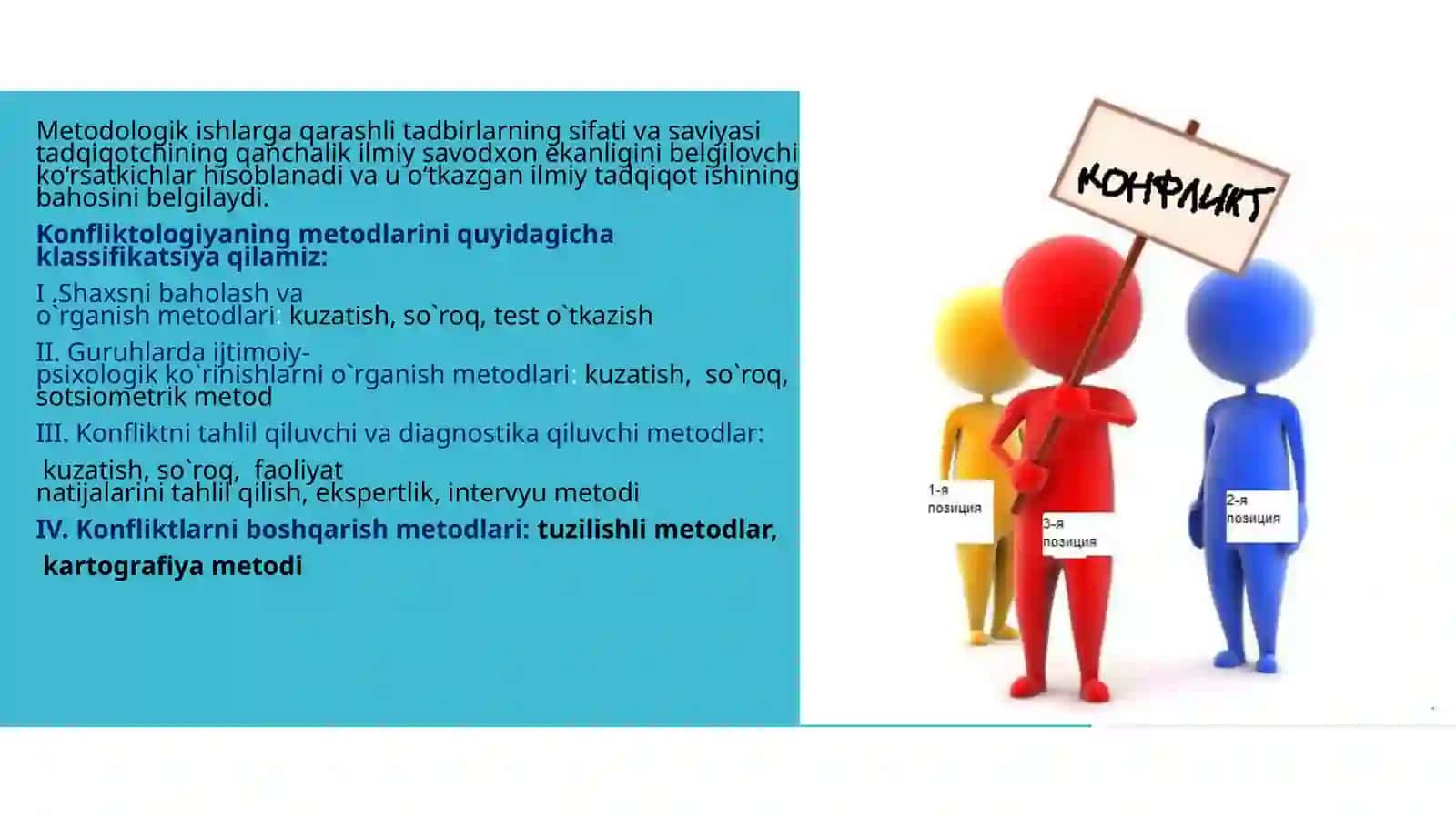 Konfliktlar diagnostikasi va tadqiqot metodlari 2