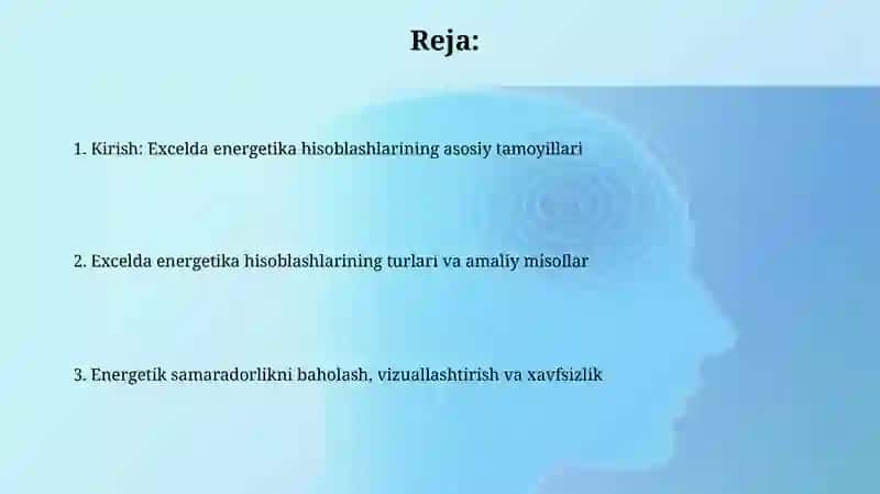 Excelda energetika hisoblash 2