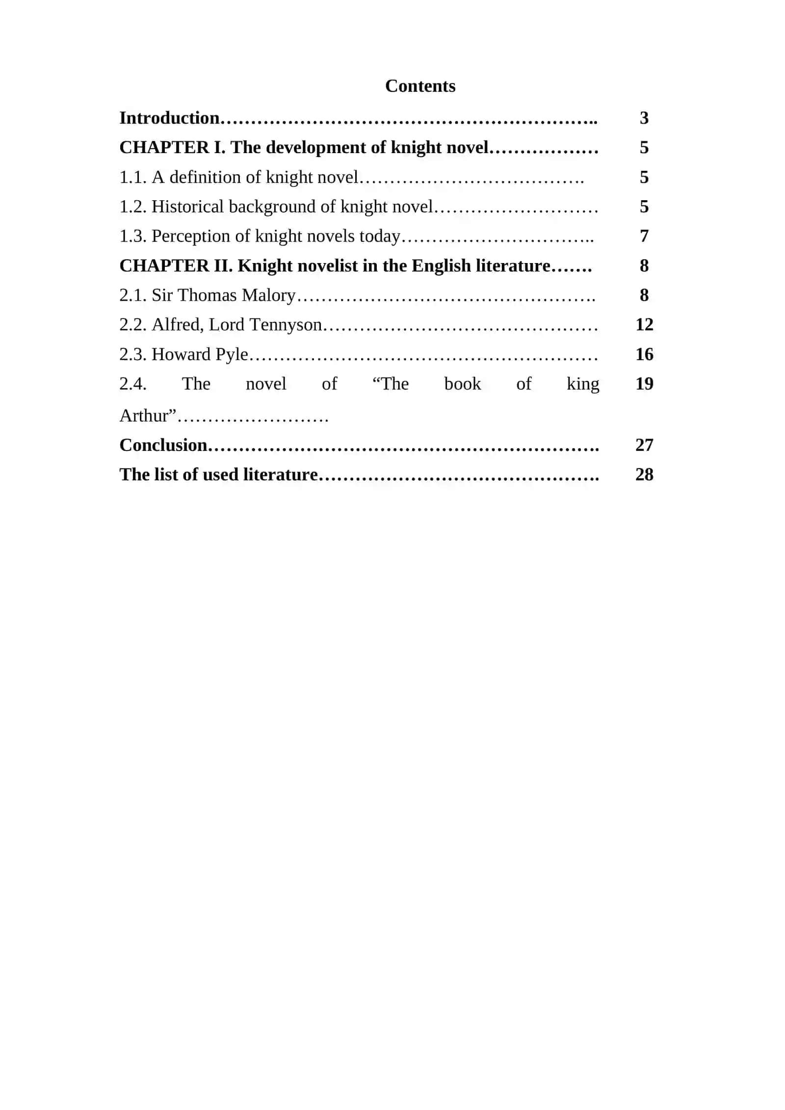 Knight novels in English literature 2
