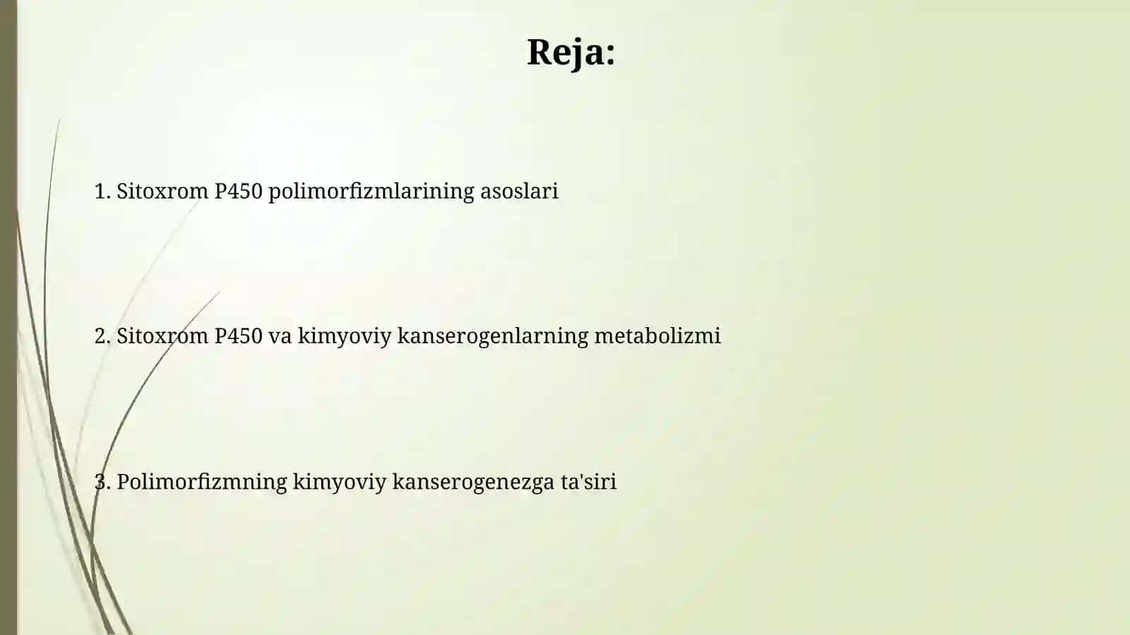 Sitoxrom P450 polimorfizmi va kimyoviy kanserogenez 2