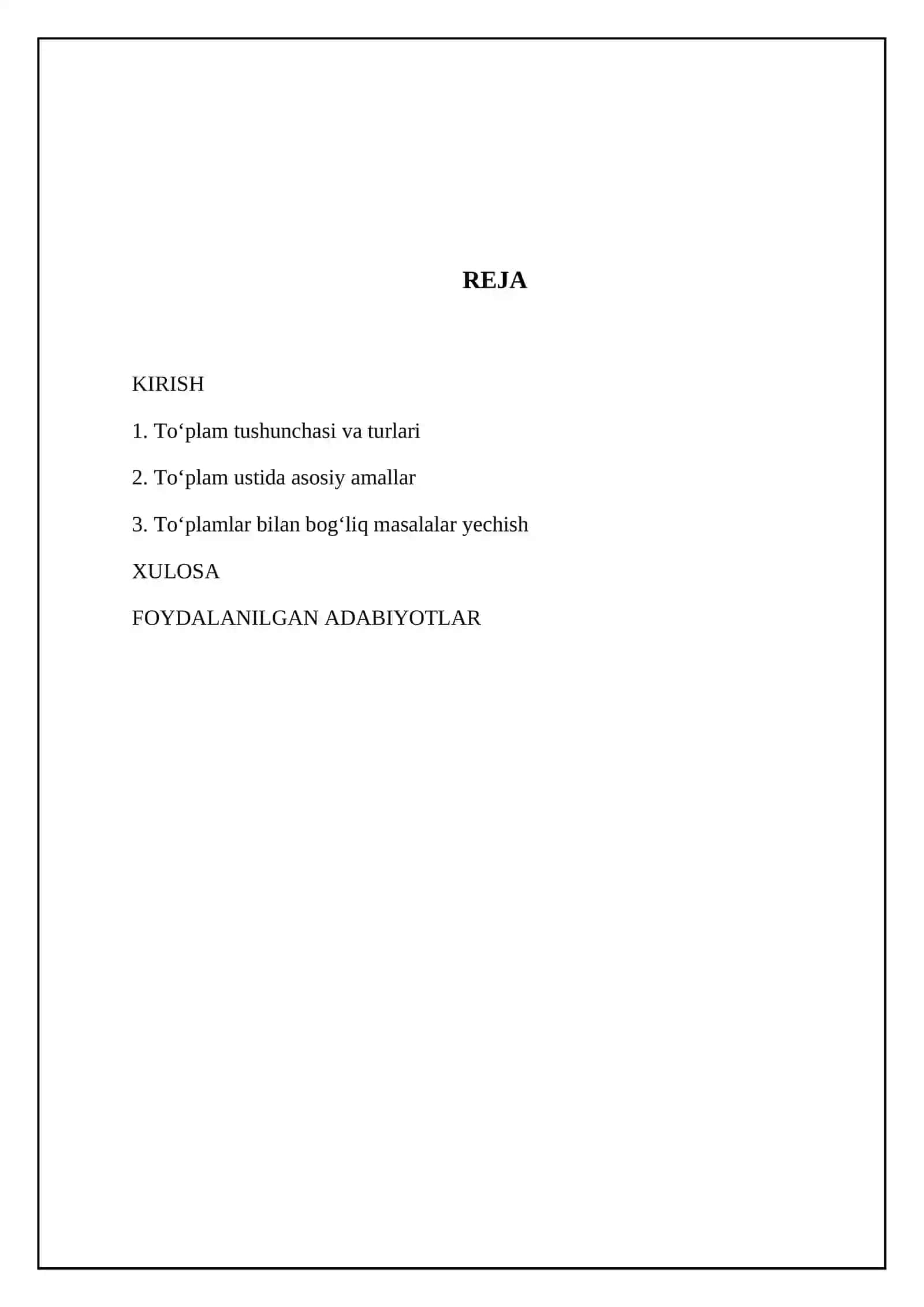 Toʻplamlar va ustida amallar 2